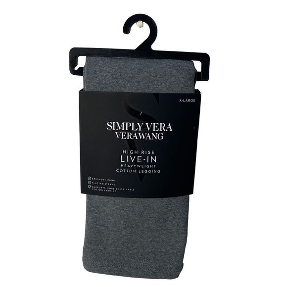 SIMPLY VERA VERA WANG XLarge Heather Gray Cozy Heavyweight Leggings - Picture 1 of 5
